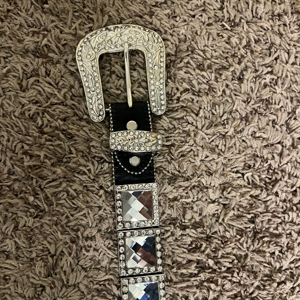Elegant Black and Silver Embellished Belt